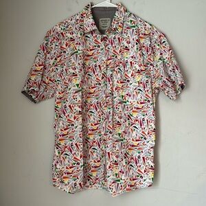 Alpha Beta Geometric Polo Collared Shirt Sz M